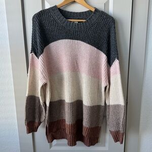 American Eagle Color block Long Oversized Knit Sweater Size Small
